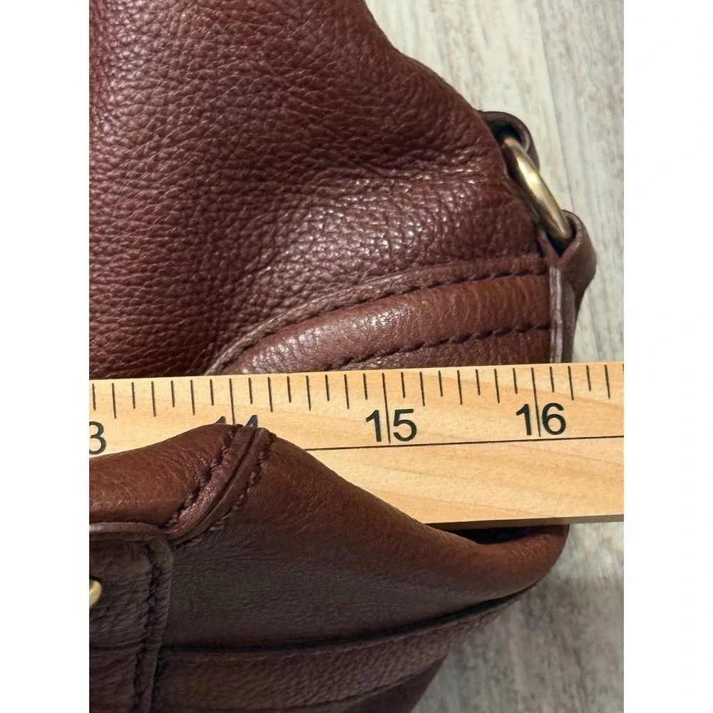 Michael Kors Brown‎ Pebbled Leather Tote Bag Gold Chain Accent Shoulder Bag
